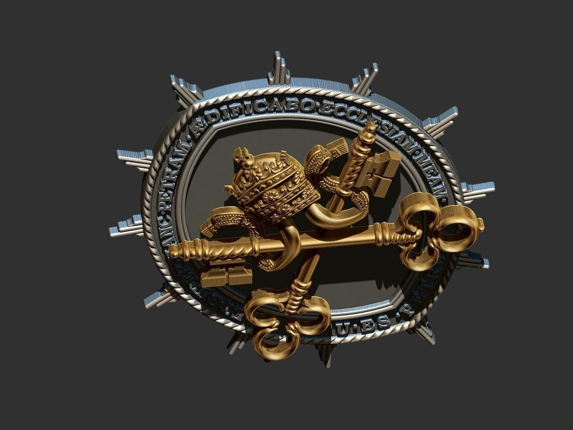 Heraldic Keys Brasao Arautos do Evangelho 3D print model_16