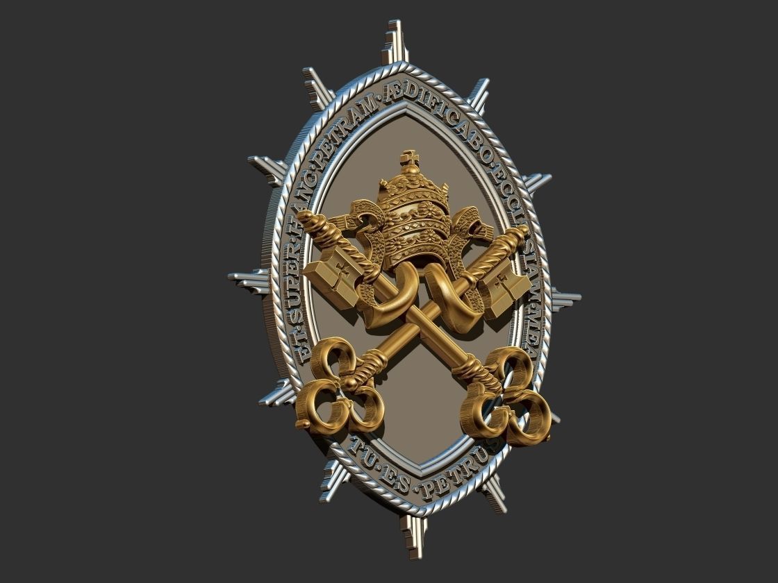 Heraldic Keys Brasao Arautos do Evangelho 3D print model_2