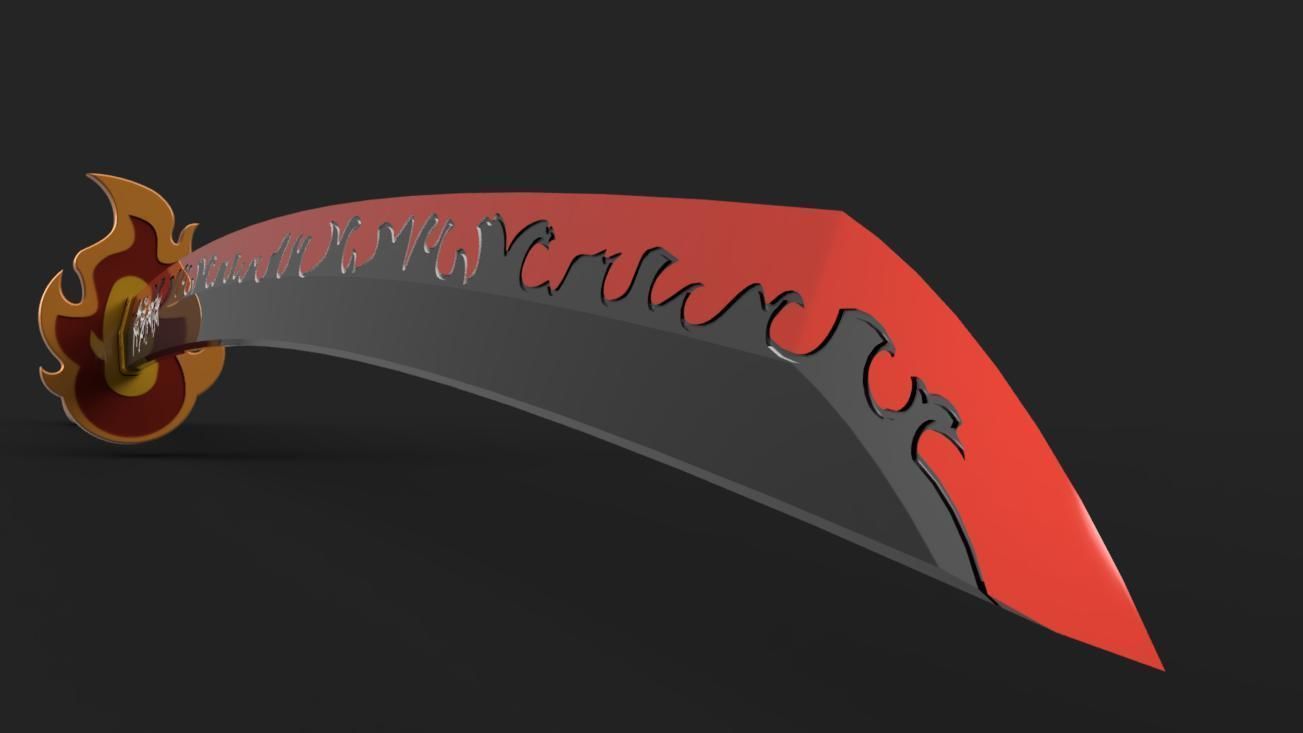 Demon Slayer Kimetsu no Yaiba -Kyojuro Rengoku Katana - Scabbard 3D print model_2