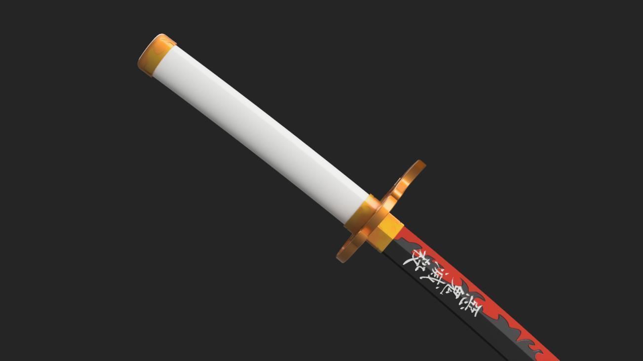 Demon Slayer Kimetsu no Yaiba -Kyojuro Rengoku Katana - Scabbard 3D print model_5