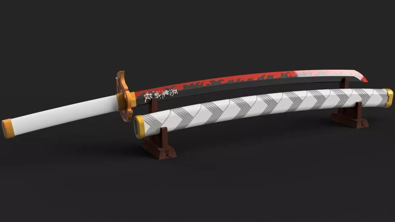 Demon Slayer Kimetsu no Yaiba -Kyojuro Rengoku Katana - Scabbard 3D print model_0