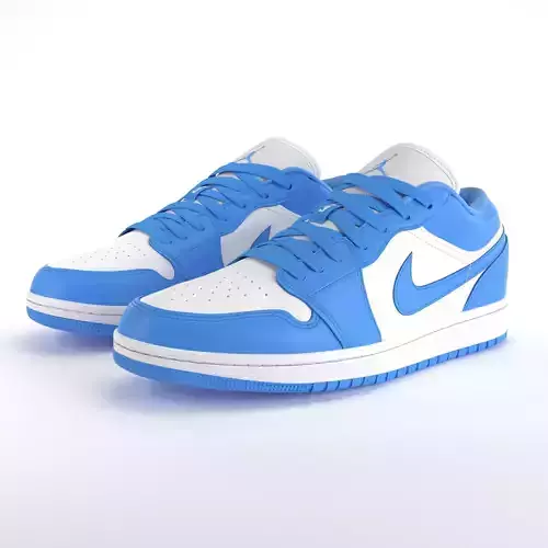 Jordan 1 Low UNC PBR Low-poly 3D model