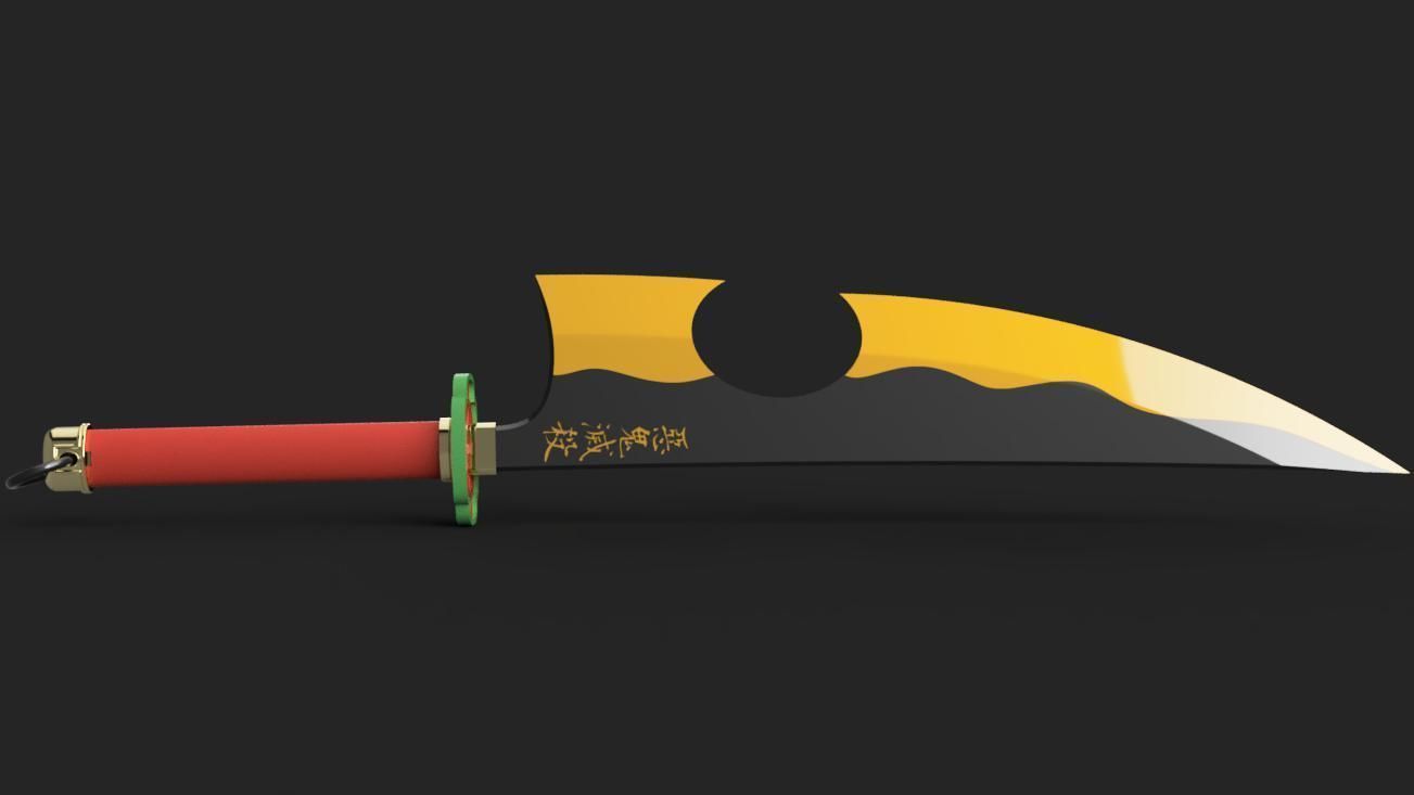 Demon Slayer Kimetsu no Yaiba - Tengen Uzui Cleavers - Stand 3D print model_3