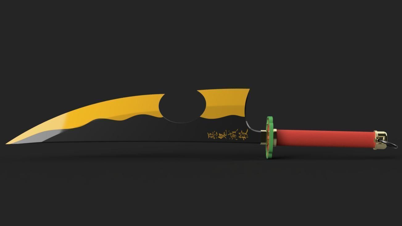 Demon Slayer Kimetsu no Yaiba - Tengen Uzui Cleavers - Stand 3D print model_4