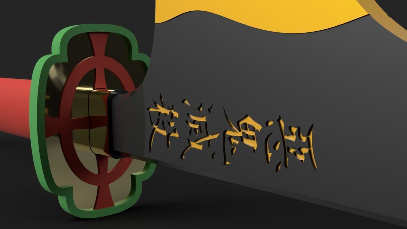 Demon Slayer Kimetsu no Yaiba - Tengen Uzui Cleavers - Stand 3D print model_1