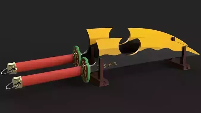 Demon Slayer Kimetsu no Yaiba - Tengen Uzui Cleavers - Stand 3D print model