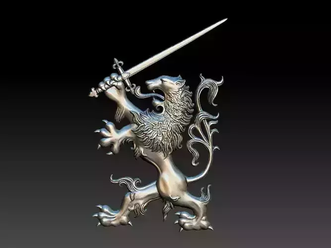 Lion Heraldic Leao Arautos 3D print model
