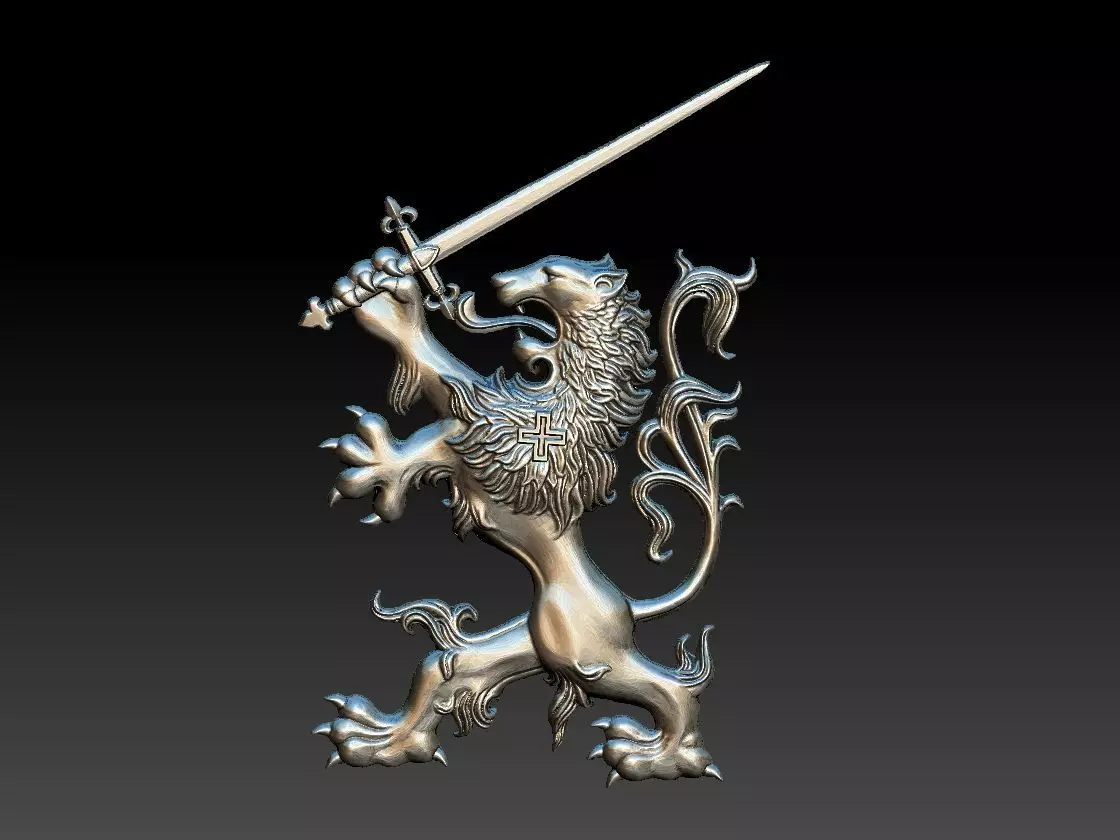 Lion Heraldic Leao Arautos 3D print model