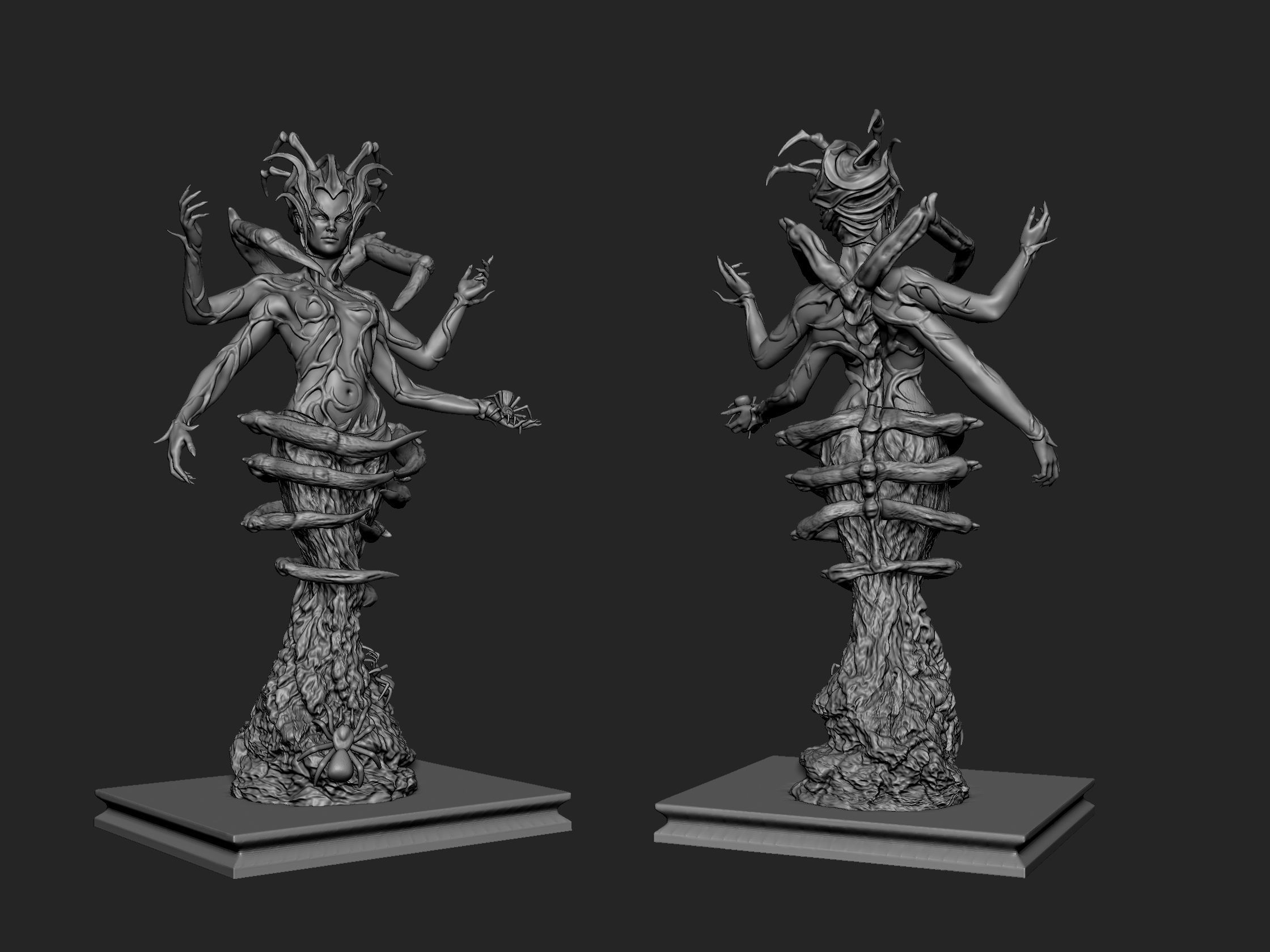 Mephala statue of deity on table 3D print model_3