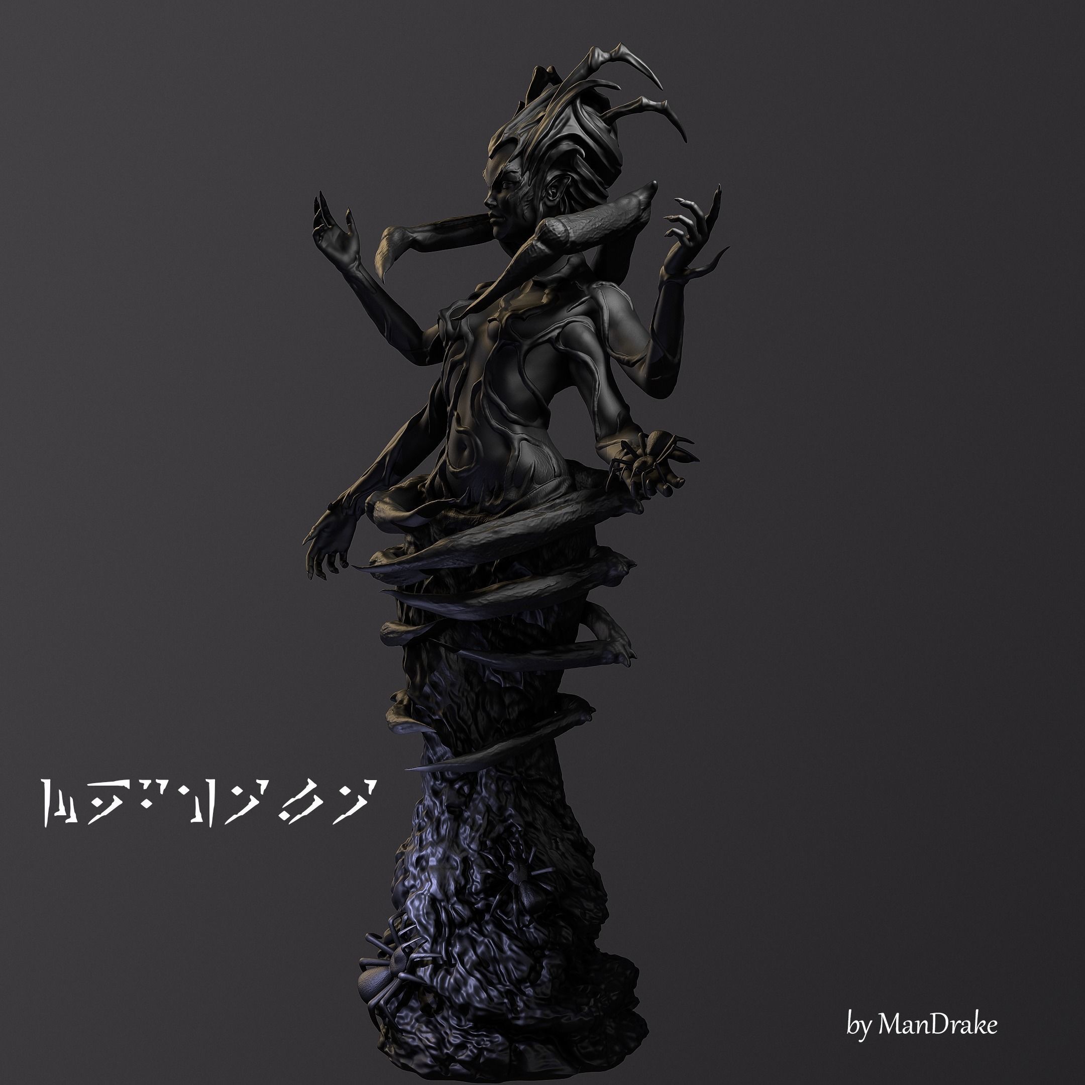 Mephala statue of deity on table 3D print model_10