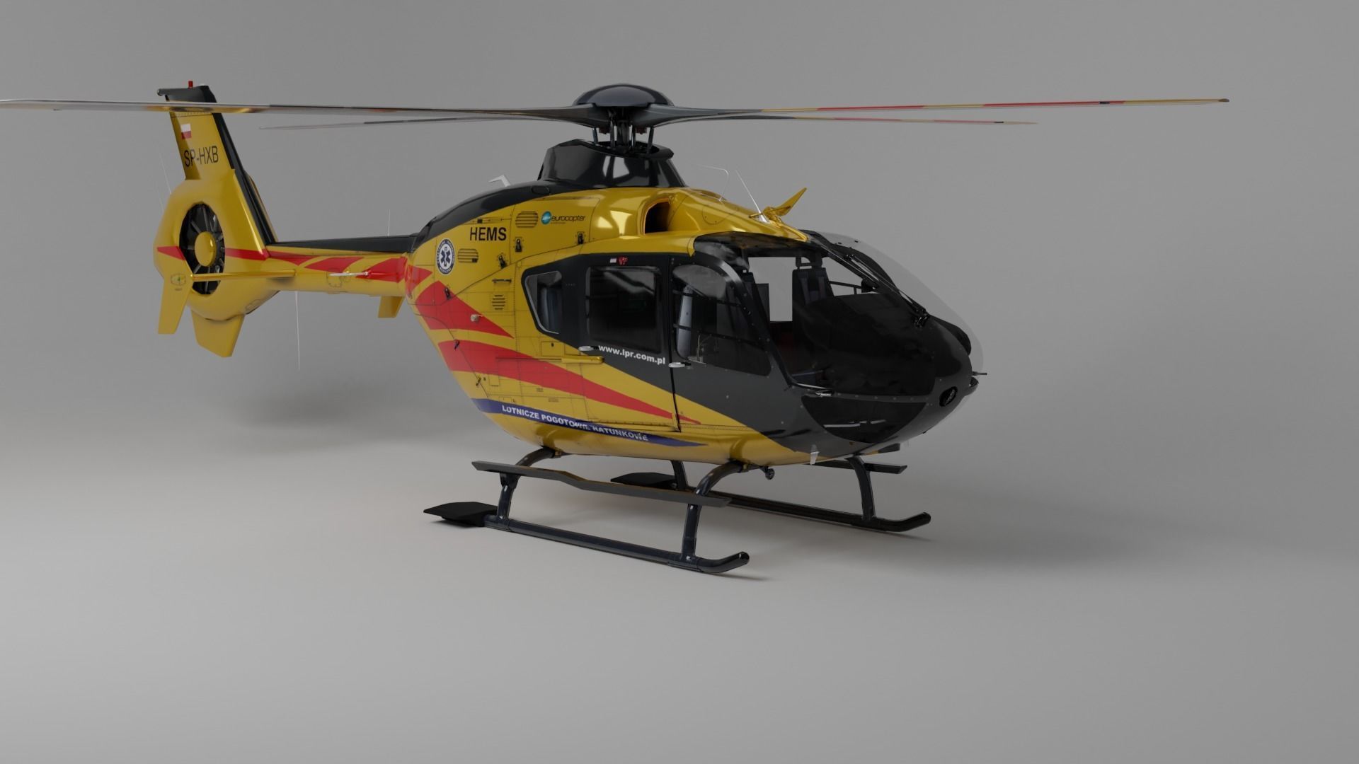 Helecopter ambulance helicopter 3D model_3
