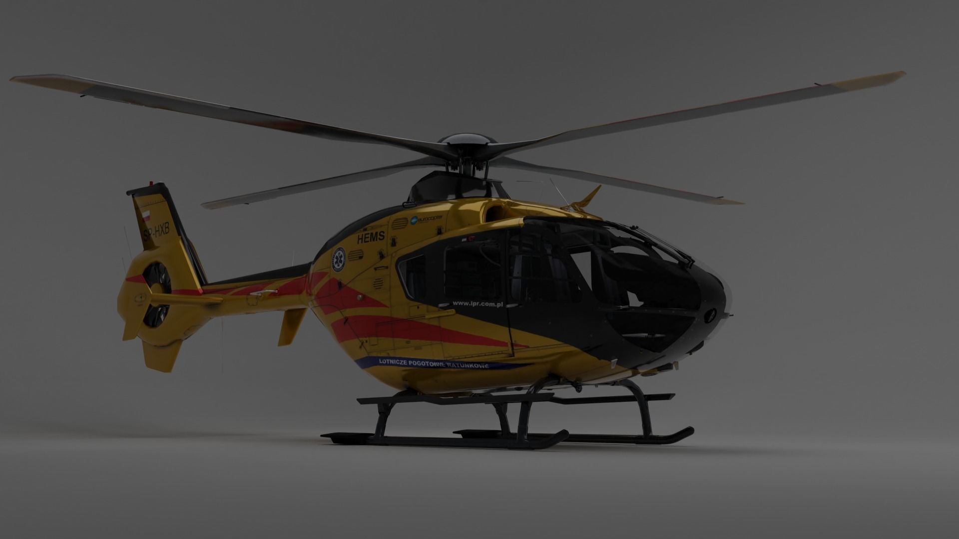 Helecopter ambulance helicopter 3D model_6