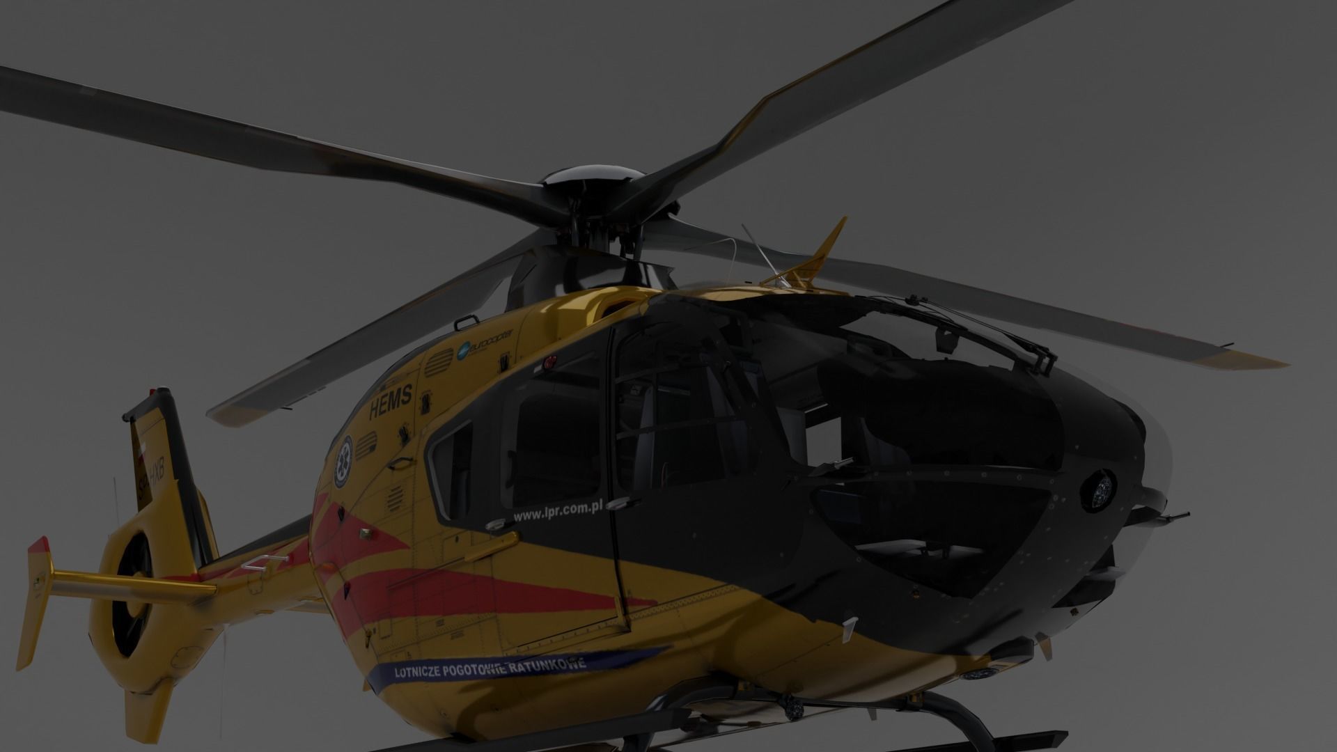 Helecopter ambulance helicopter 3D model_1