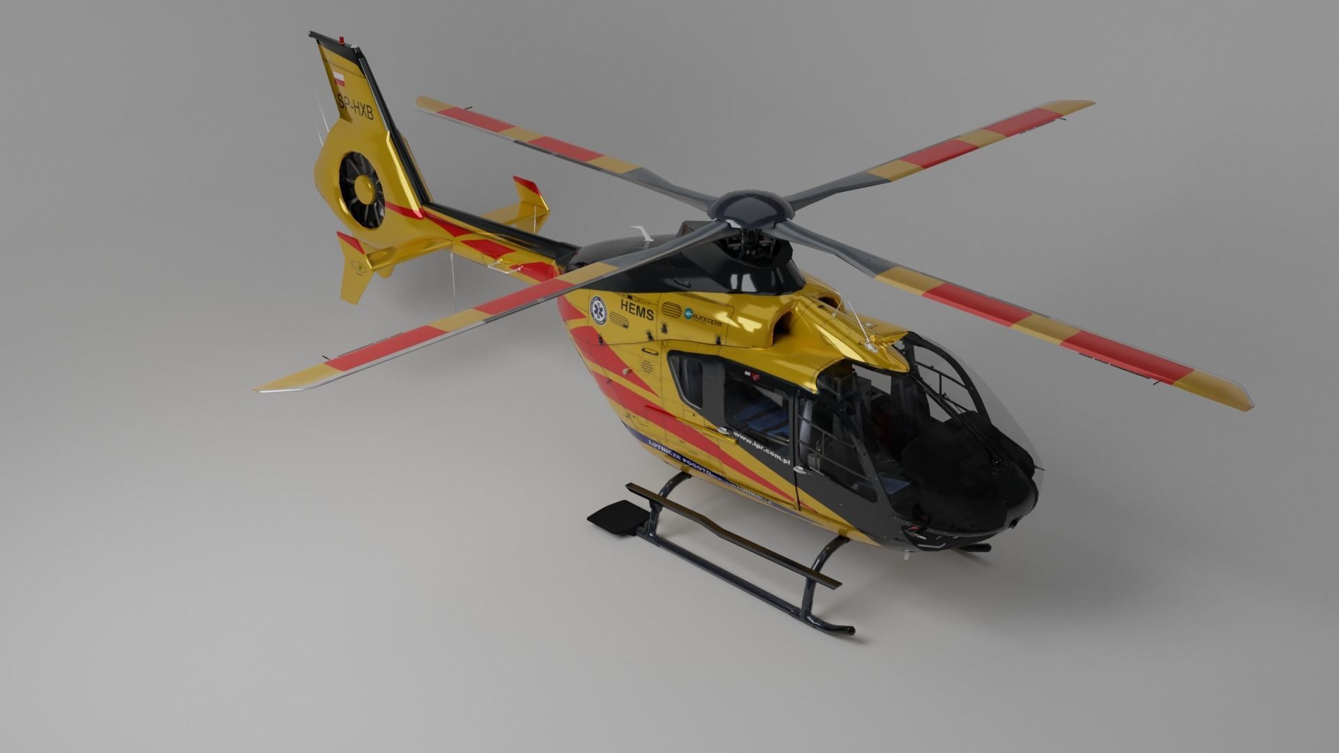 Helecopter ambulance helicopter 3D model_2