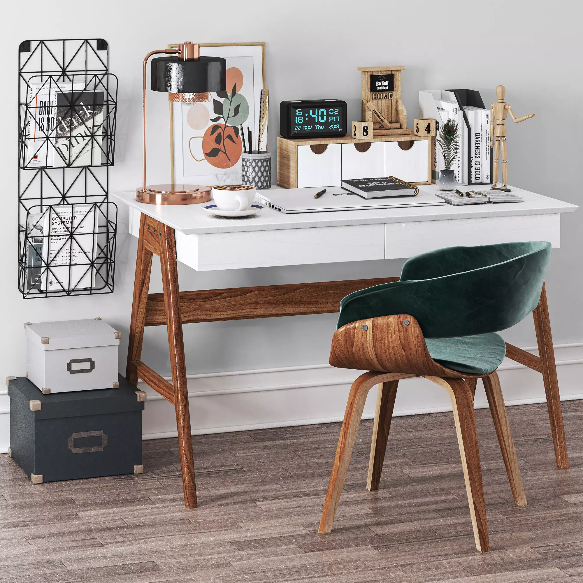 Workplace5 modern home office desk 3D model