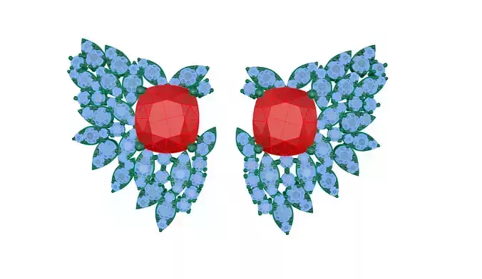 earring emerald and ruby earrings