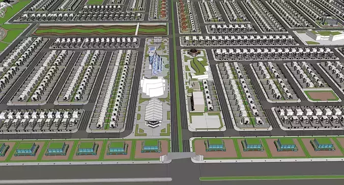 Master plan of 5 million m2 Low-poly 3D model