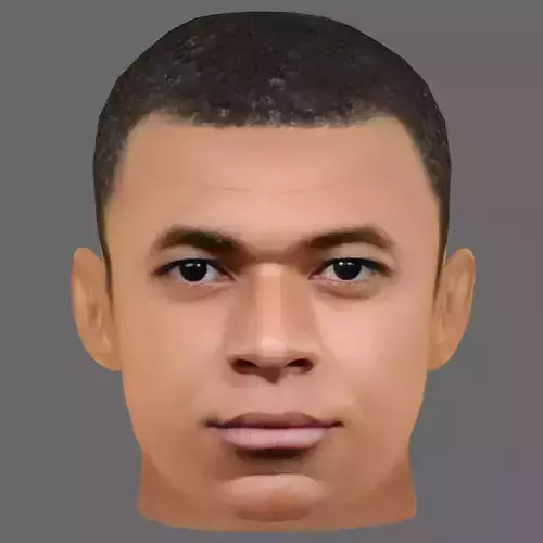 Kylian Mbappe Head - Low poly head for game