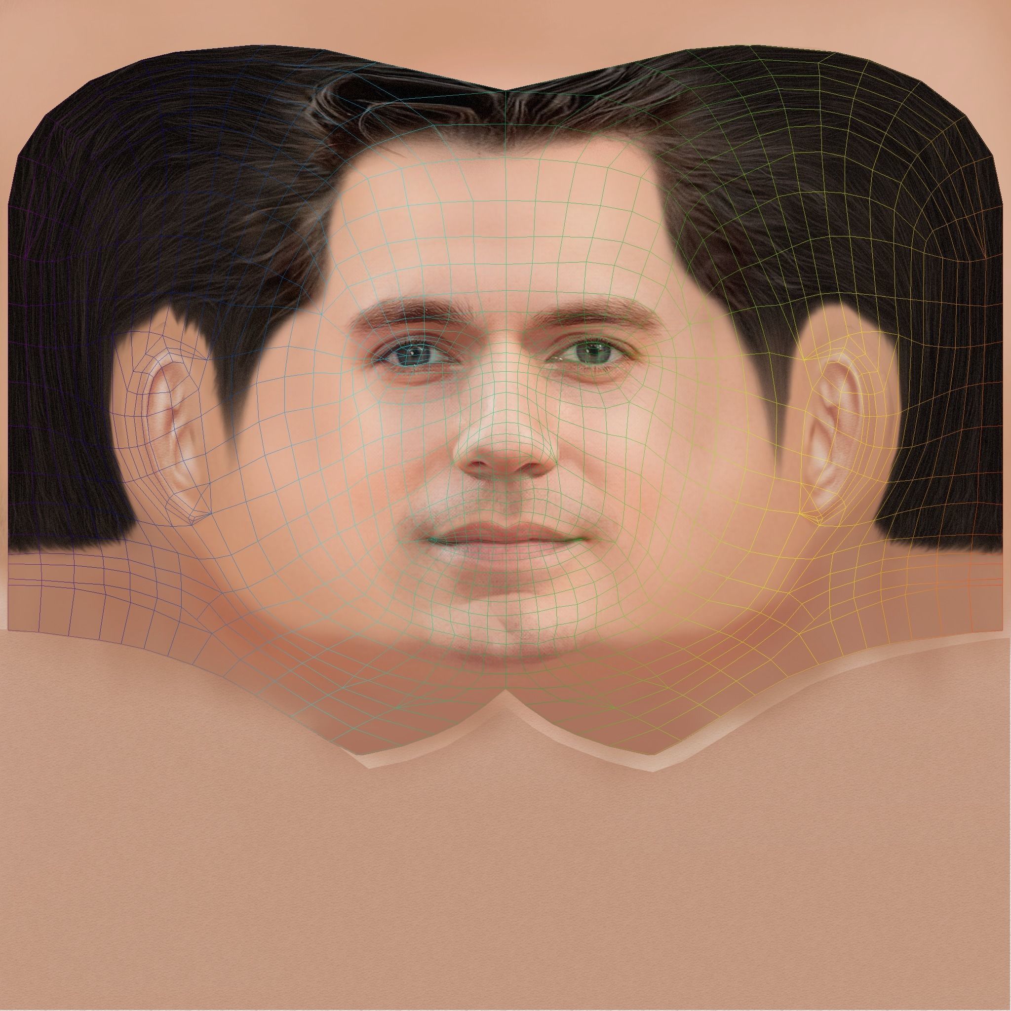 Henry Cavill Head - Low poly head for game Low-poly 3D model_8