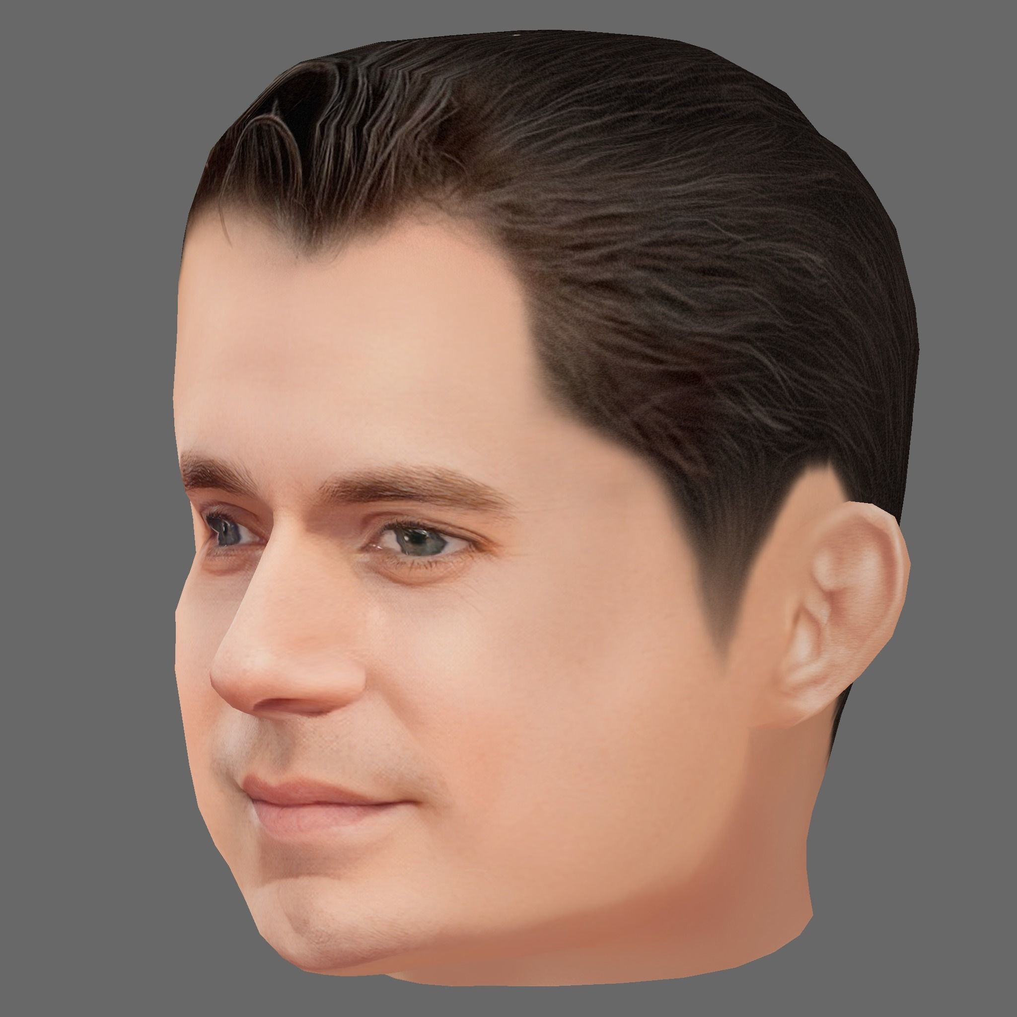 Henry Cavill Head - Low poly head for game Low-poly 3D model_1