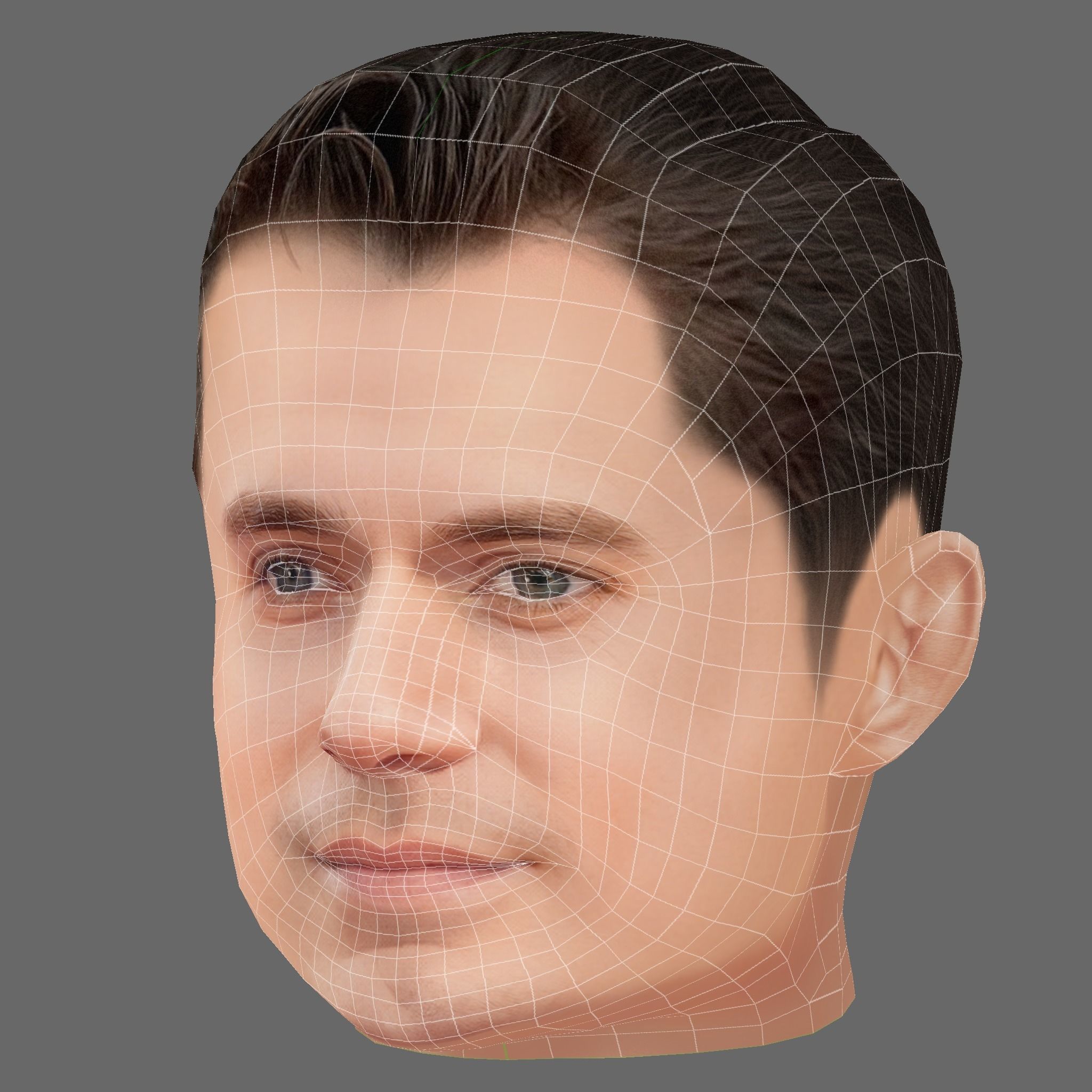 Henry Cavill Head - Low poly head for game Low-poly 3D model_7