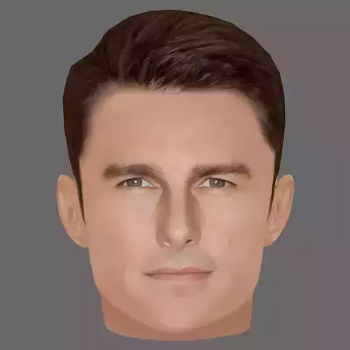 Tom Cruise Head - Low poly head for game Low-poly 3D model