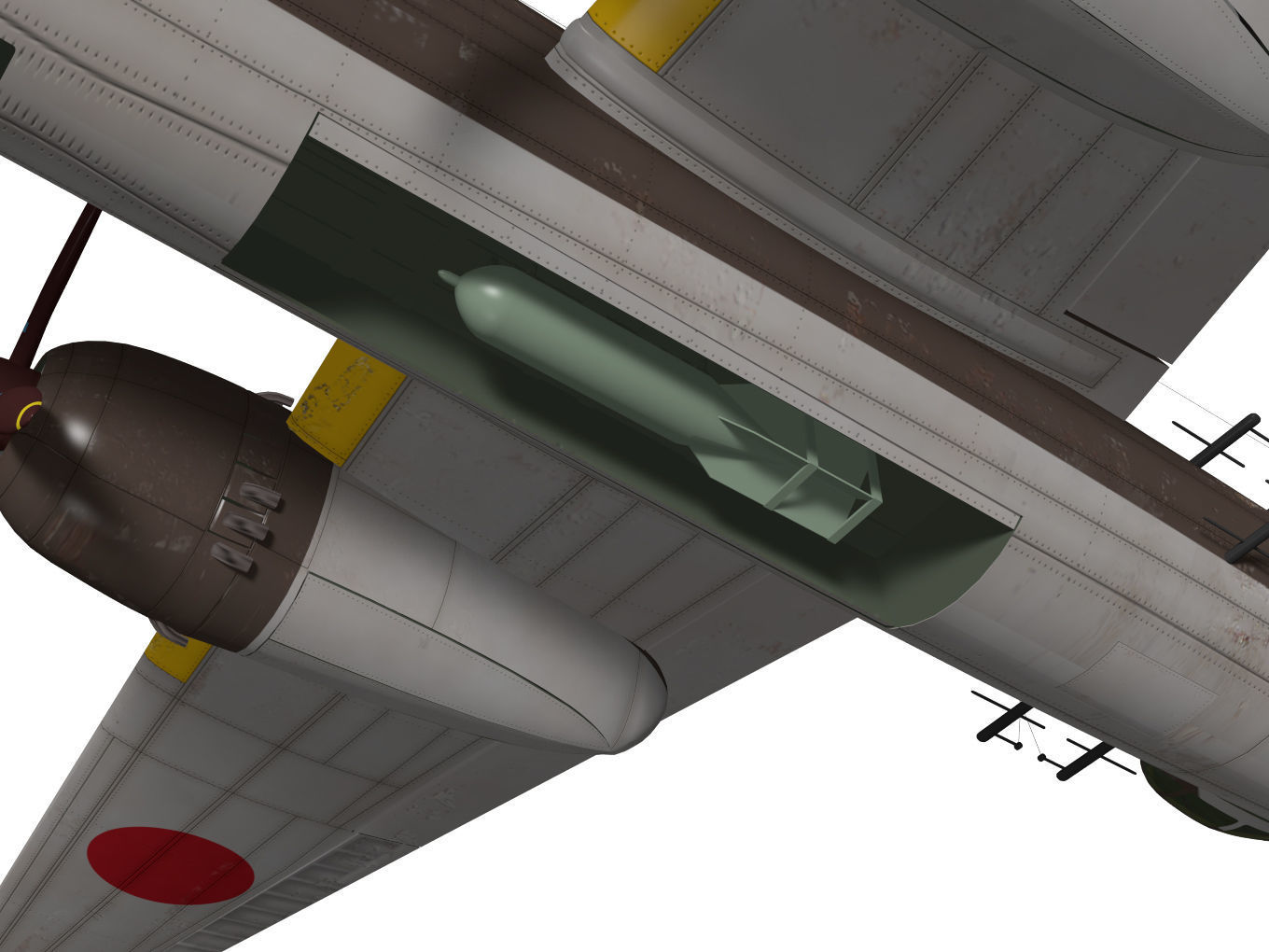 Ki67 Type4 heavy bomber Hiryu 3D model_14