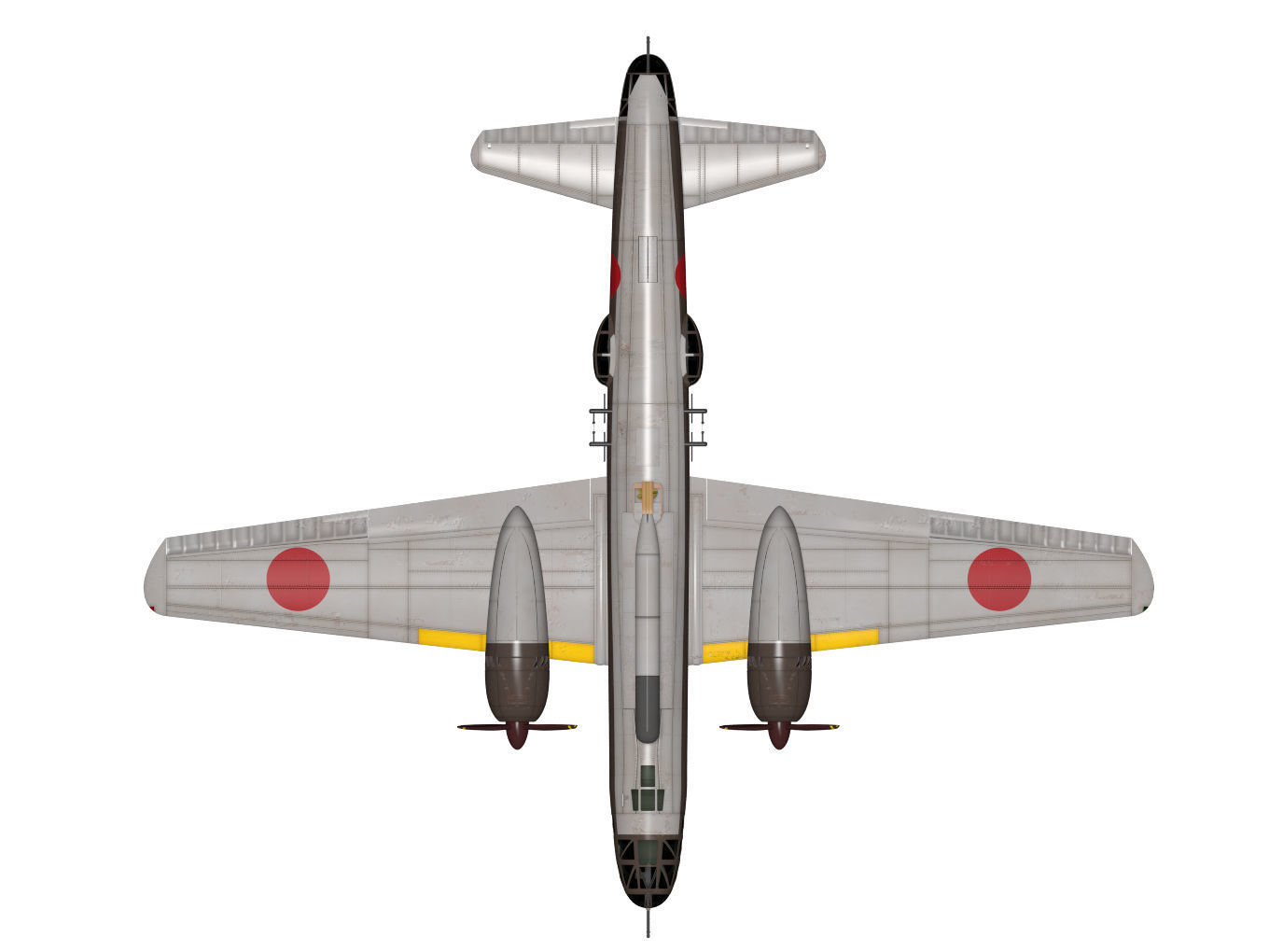 Ki67 Type4 heavy bomber Hiryu 3D model_12