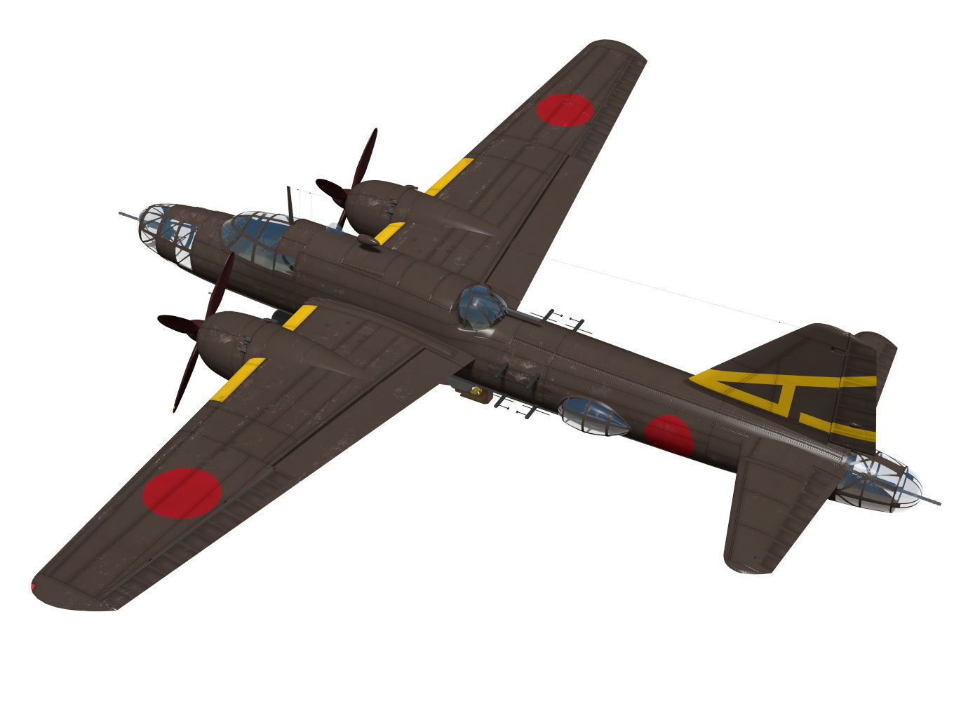 Ki67 Type4 heavy bomber Hiryu 3D model_1