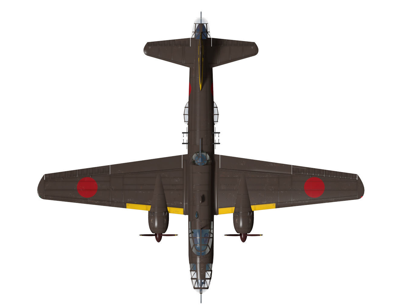 Ki67 Type4 heavy bomber Hiryu 3D model_11