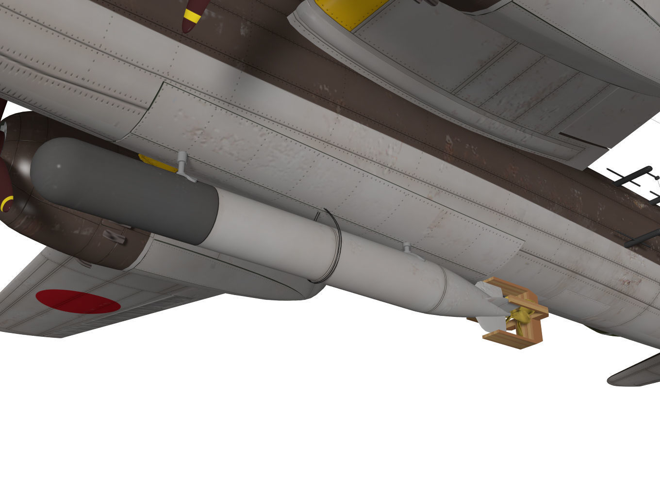 Ki67 Type4 heavy bomber Hiryu 3D model_13