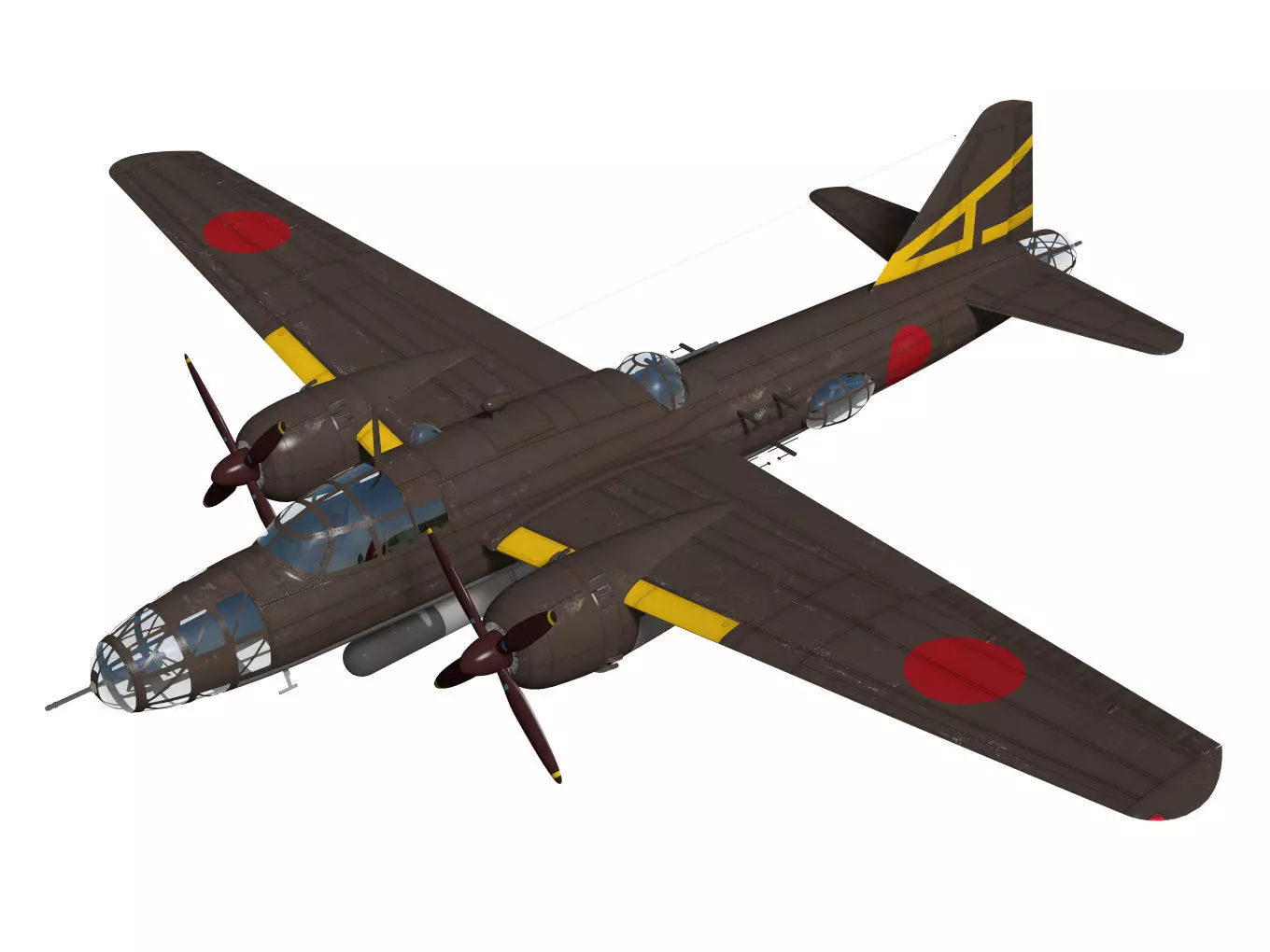 Ki67 Type4 heavy bomber Hiryu 3D model_0