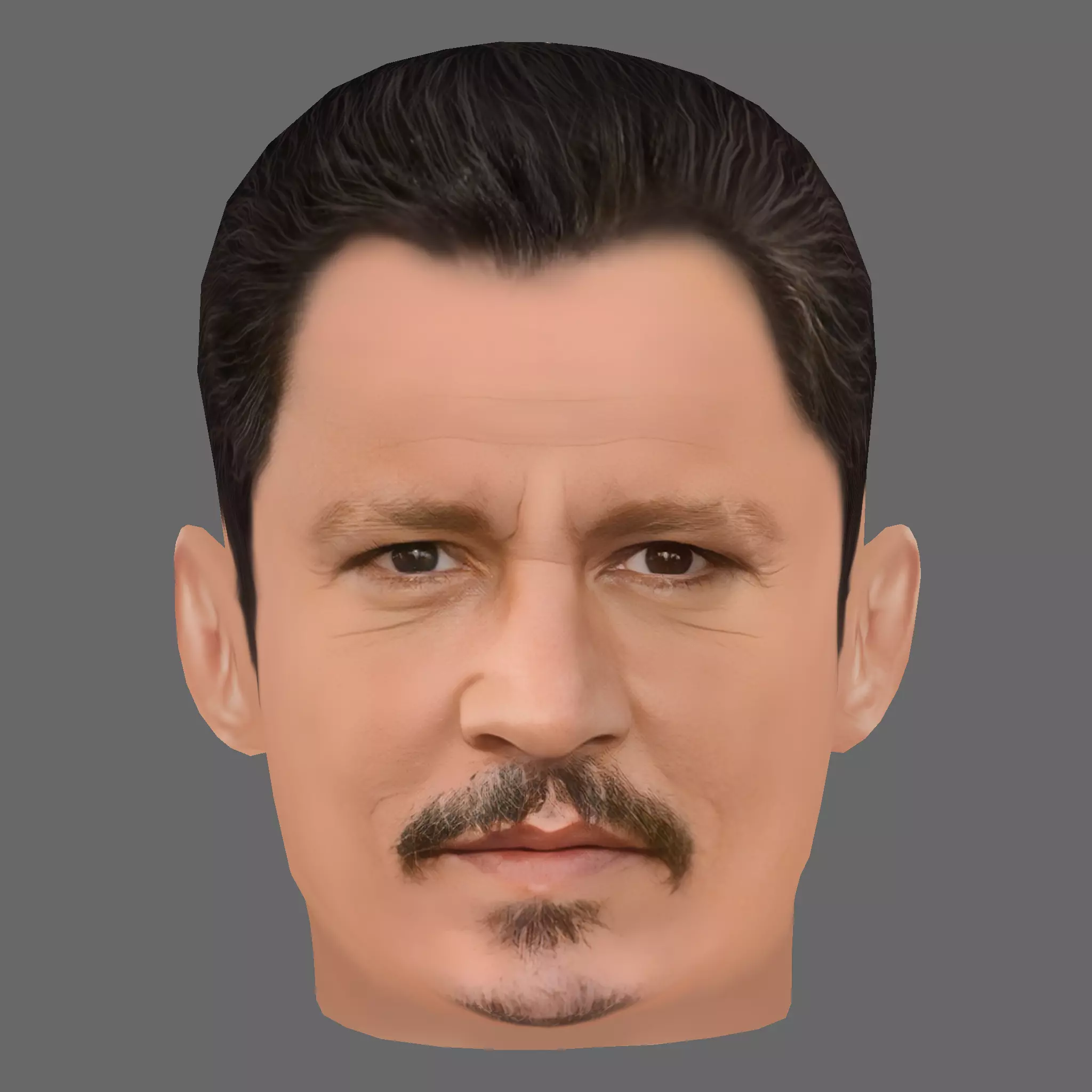Johnny Depp Head - Low poly head for game Low-poly 3D model_0