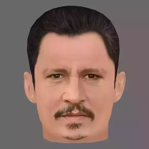 Johnny Depp Head - Low poly head for game Low-poly 3D model