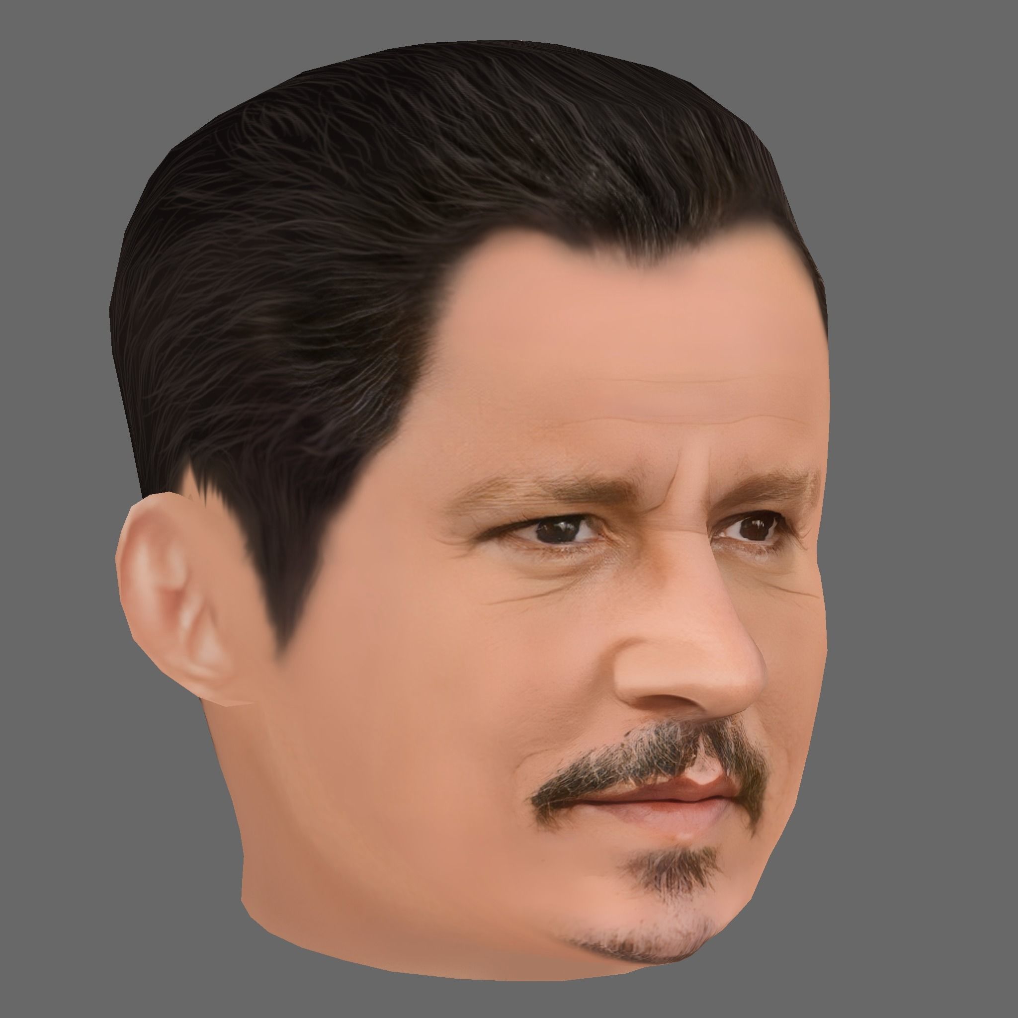 Johnny Depp Head - Low poly head for game Low-poly 3D model_6