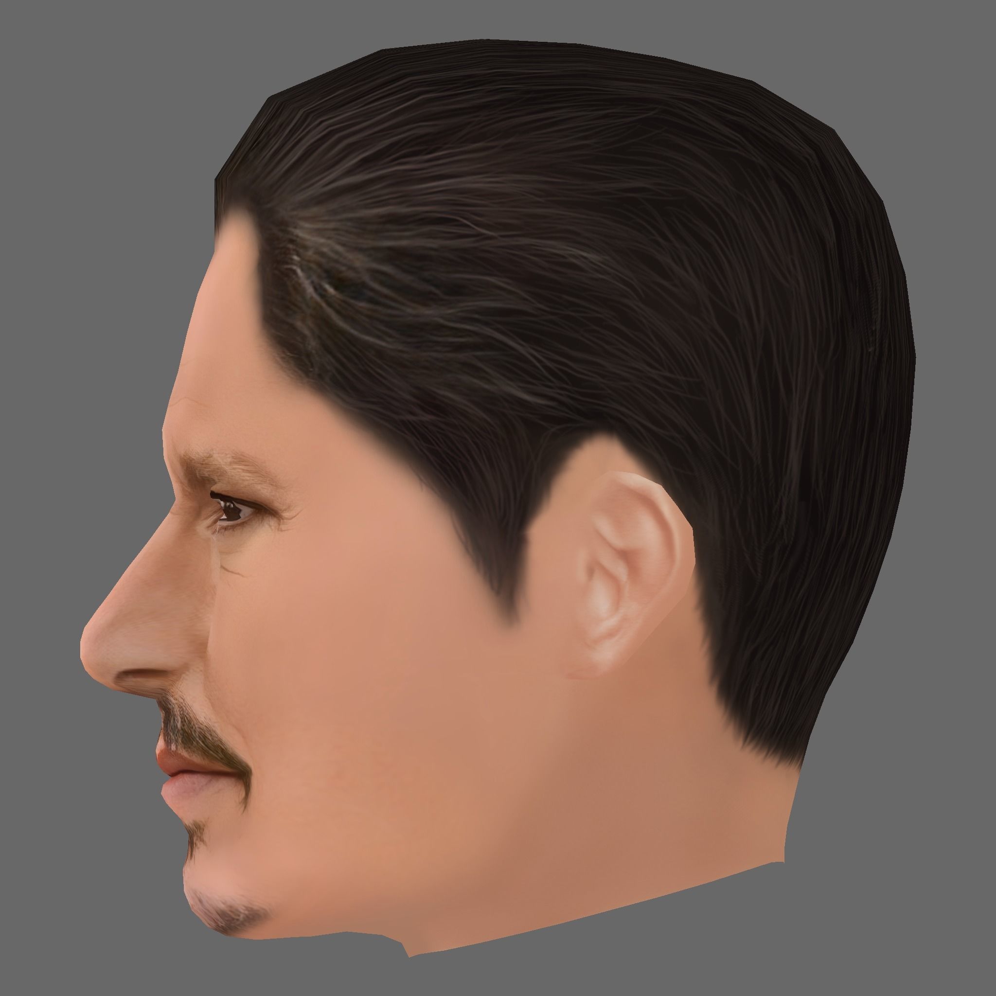 Johnny Depp Head - Low poly head for game Low-poly 3D model_2