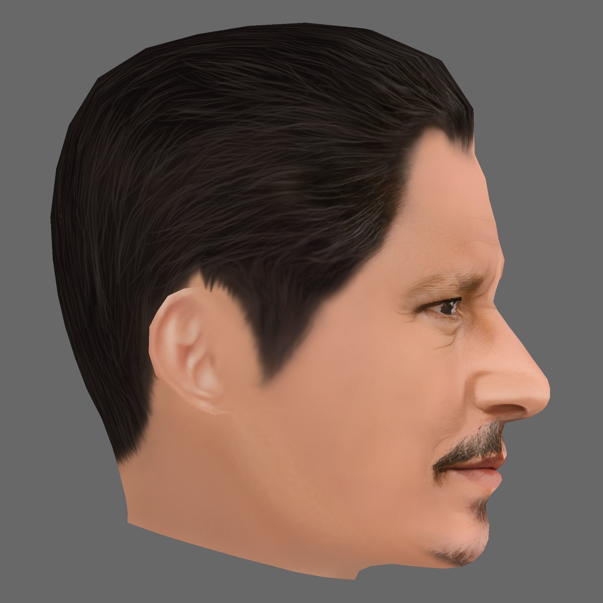 Johnny Depp Head - Low poly head for game Low-poly 3D model_5