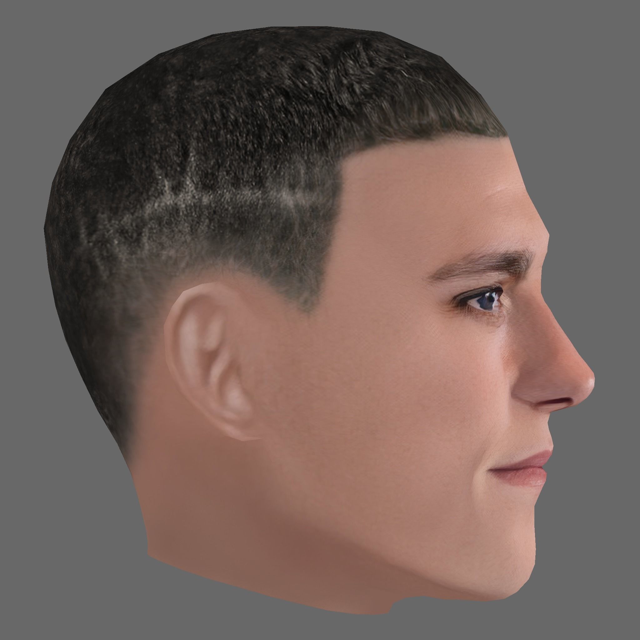 Phil Foden Head - Low poly head for game Low-poly 3D model_5