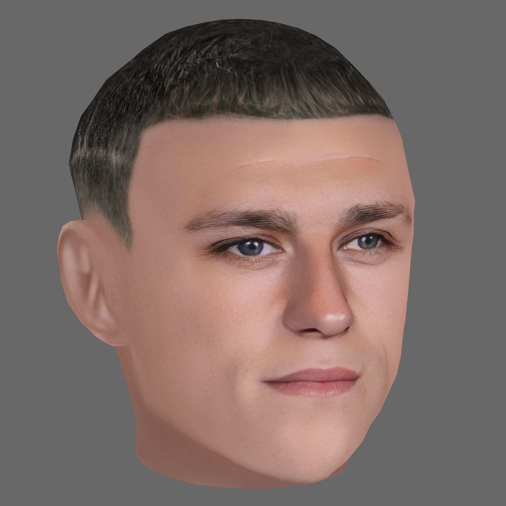 Phil Foden Head - Low poly head for game Low-poly 3D model_6