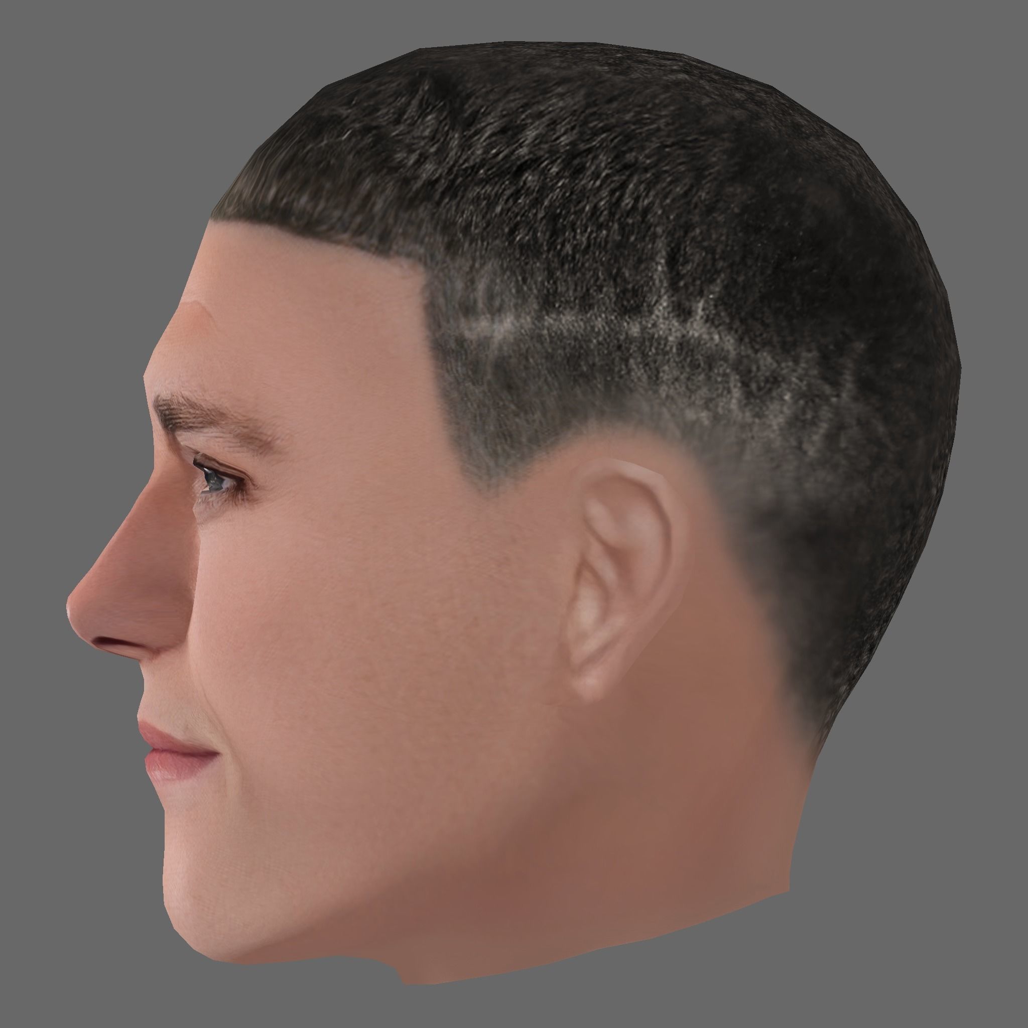 Phil Foden Head - Low poly head for game Low-poly 3D model_2