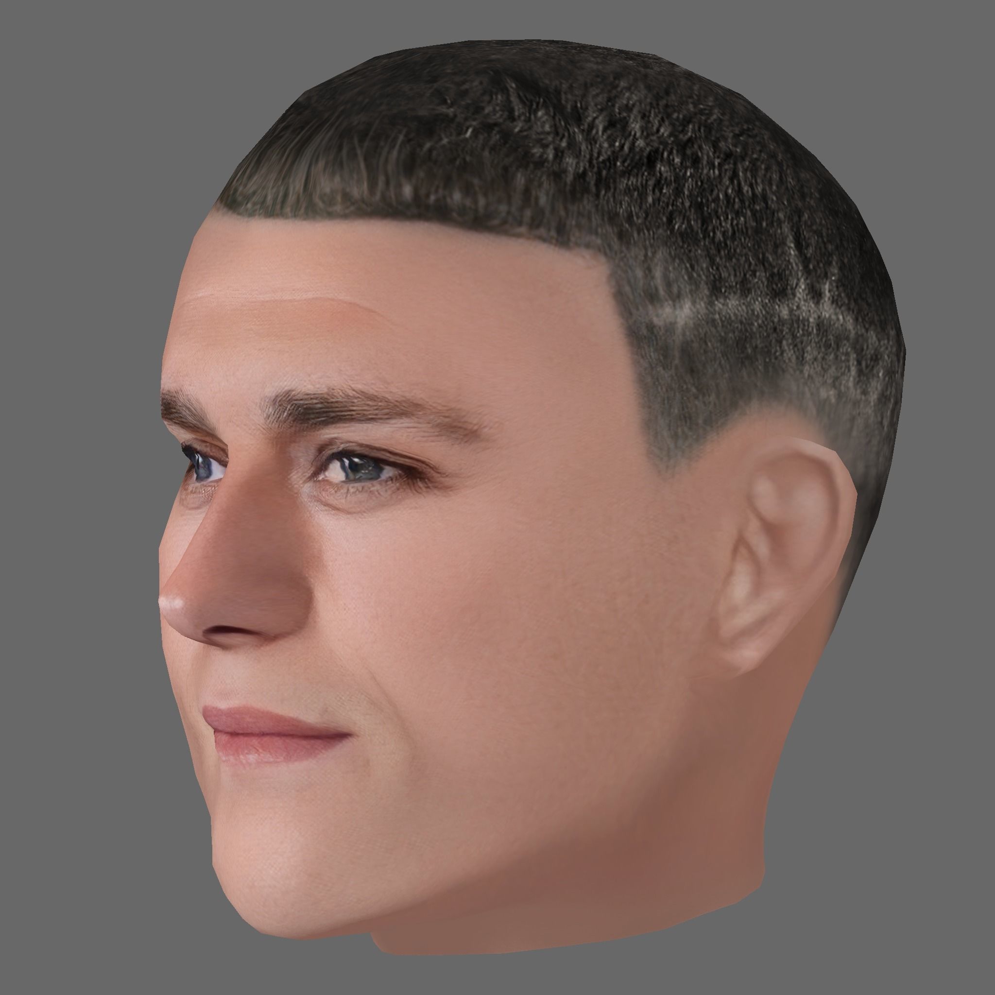 Phil Foden Head - Low poly head for game Low-poly 3D model_1