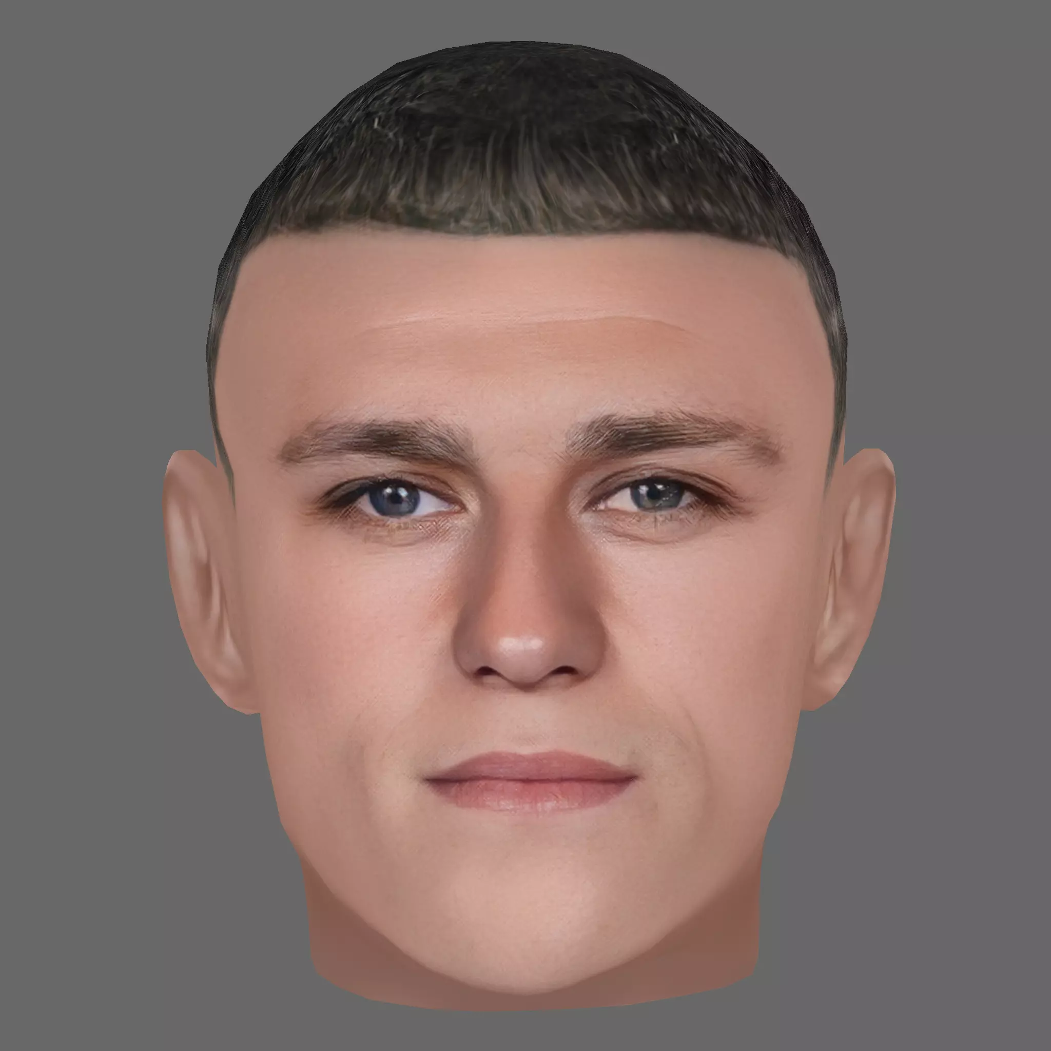 Phil Foden Head - Low poly head for game Low-poly 3D model_0