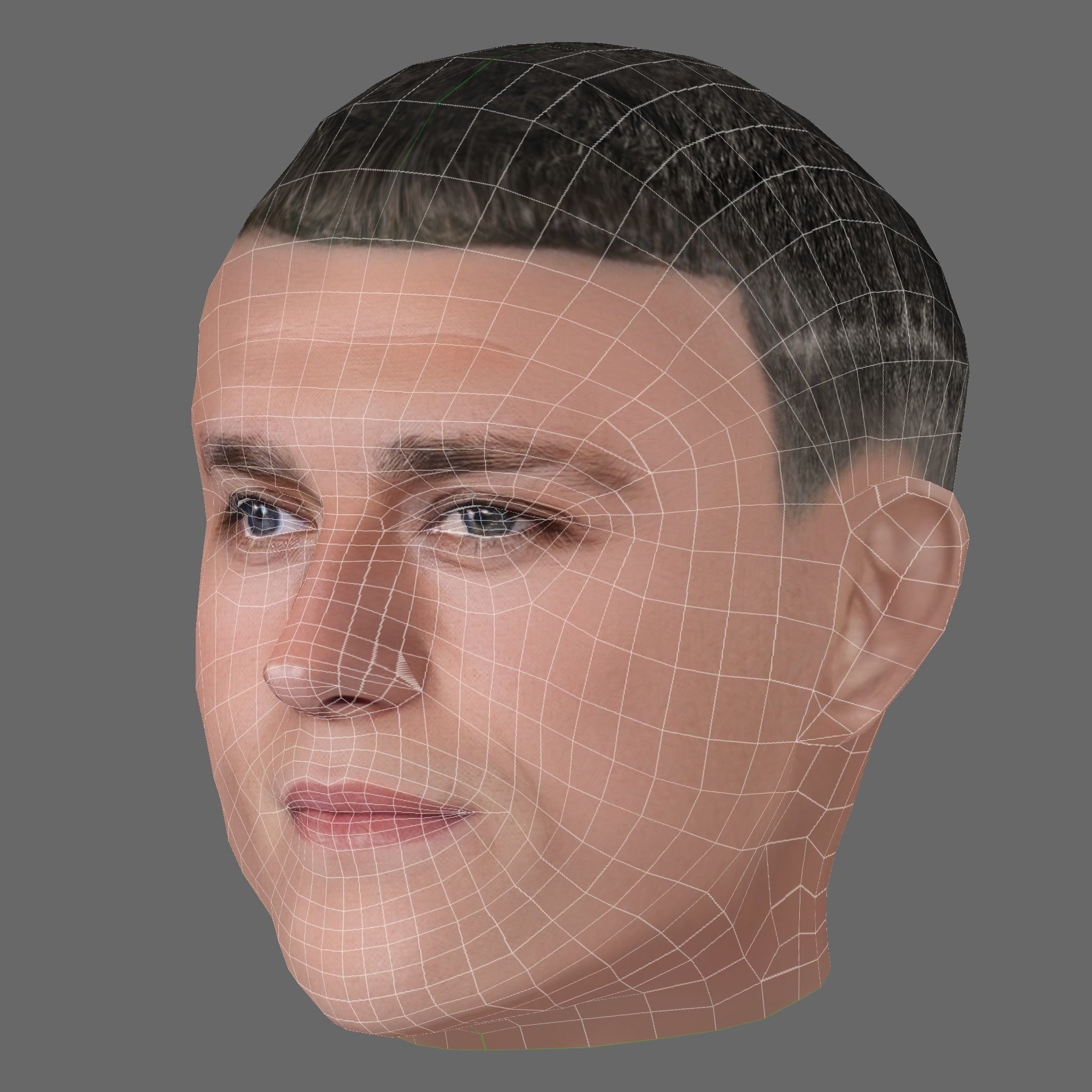Phil Foden Head - Low poly head for game Low-poly 3D model_7