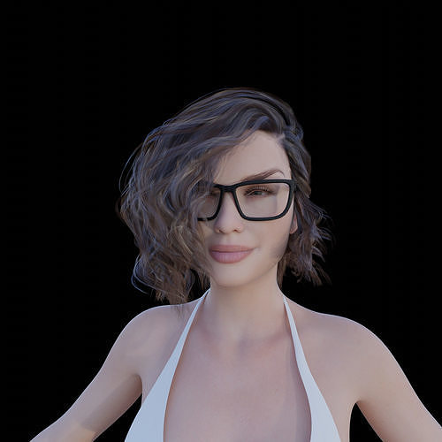 Sporty beautiful young woman 3D model