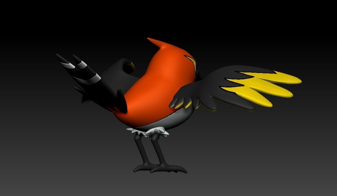 pokemon fletchinder 3D print model_6
