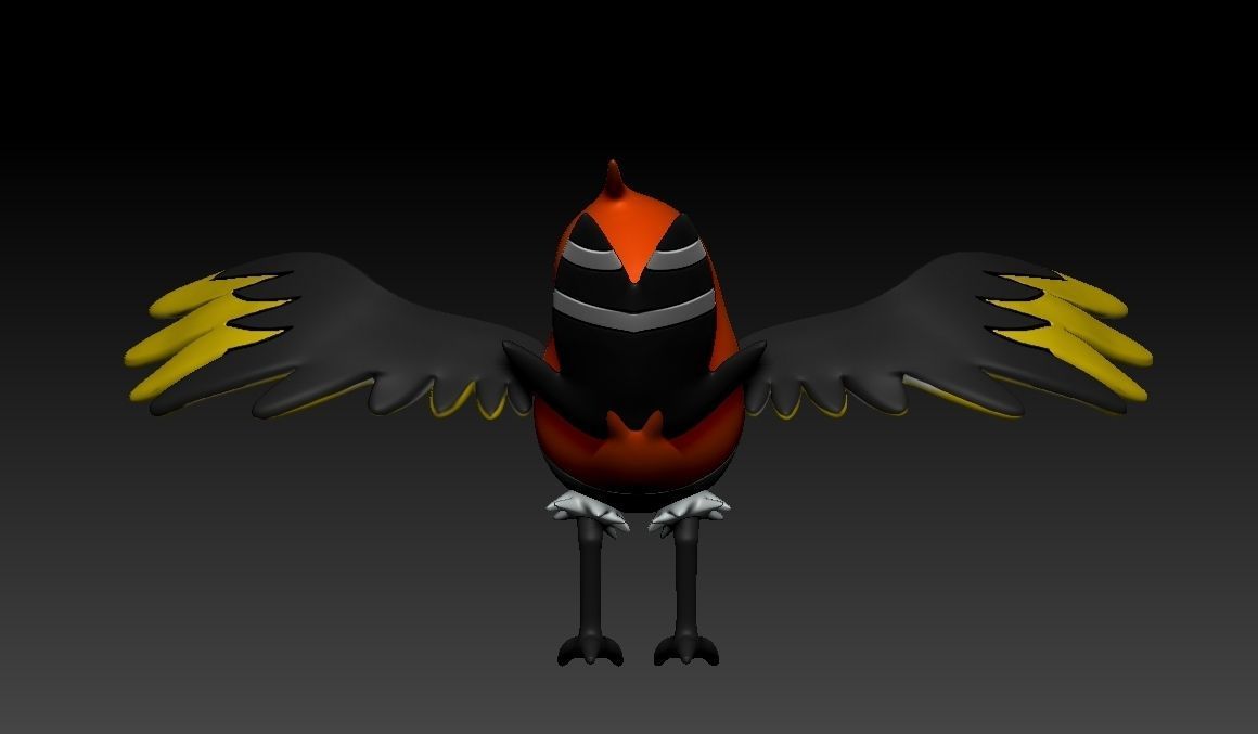 pokemon fletchinder 3D print model_8
