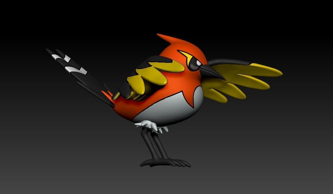 pokemon fletchinder 3D print model_5