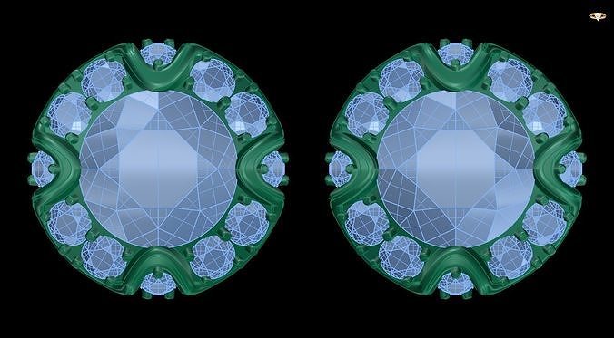 earring emerald earrings 3D print model