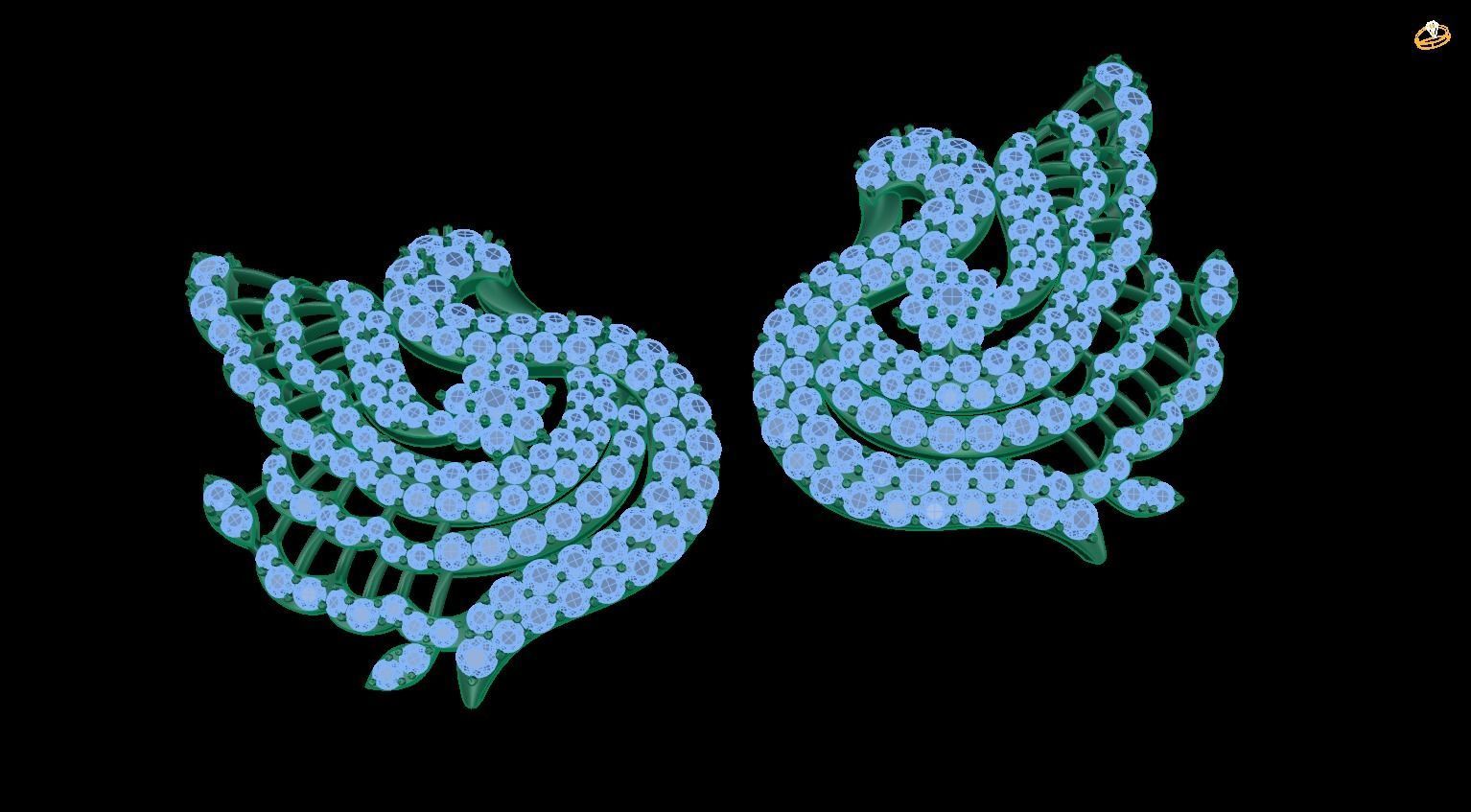 earring rhinestones 3D print model_1