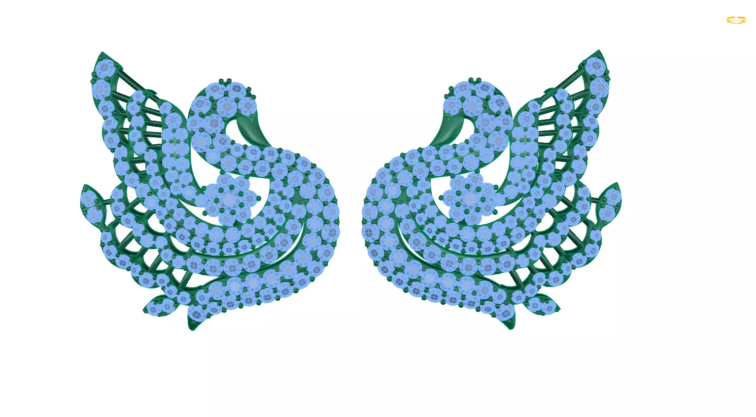 earring rhinestones 3D print model_0